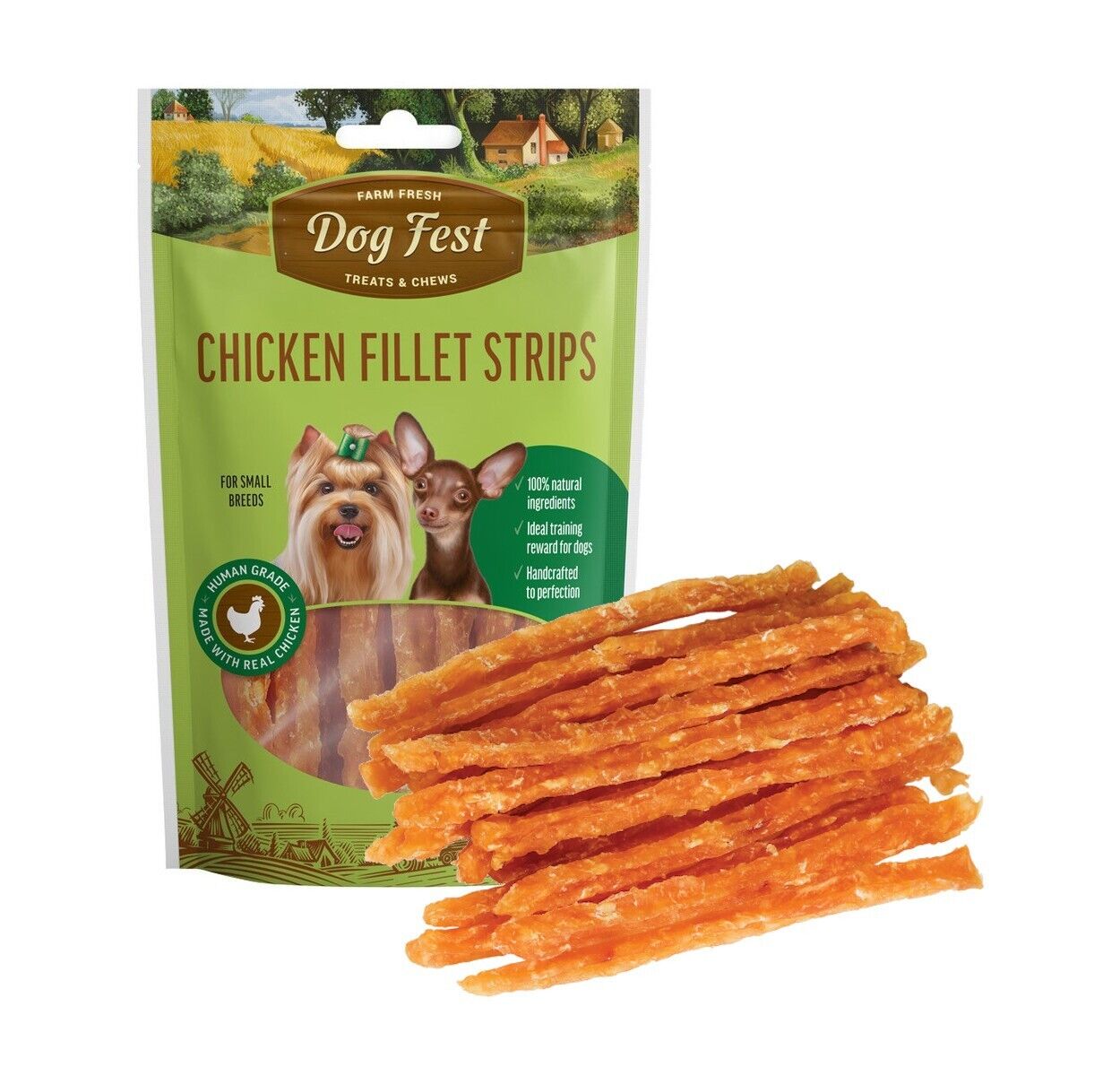 CHICKEN FILLET STRIPS (Pack of 2) - Small Breed - Jerky Dog Treats from Dog Fest Dog Fest Fillet strips