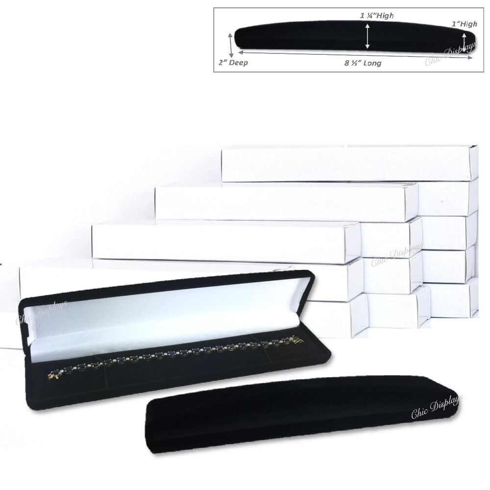 12 Pc Black Bracelet Boxes for Watch Gift Boxes Velvet Watch Boxes Jewelry Boxes Box
