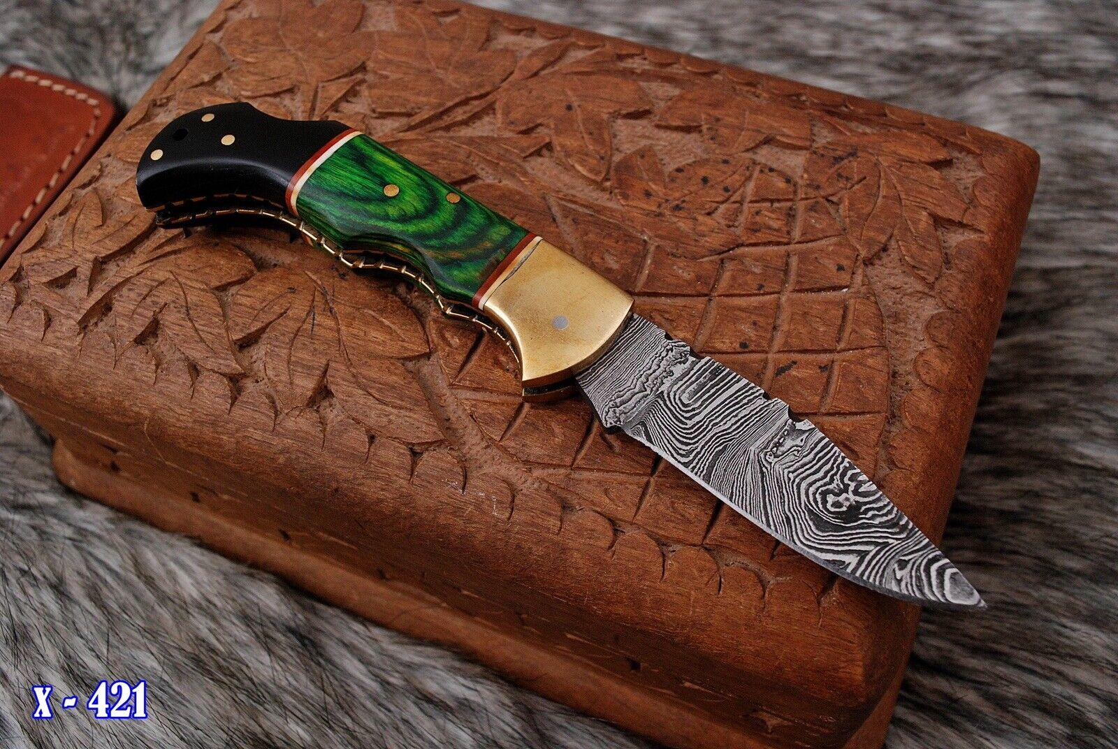 HANDMADE DAMASCUS STEEL FOLDING BLADE POCKET KNIFE X421 Handmade 421x - фотография #5