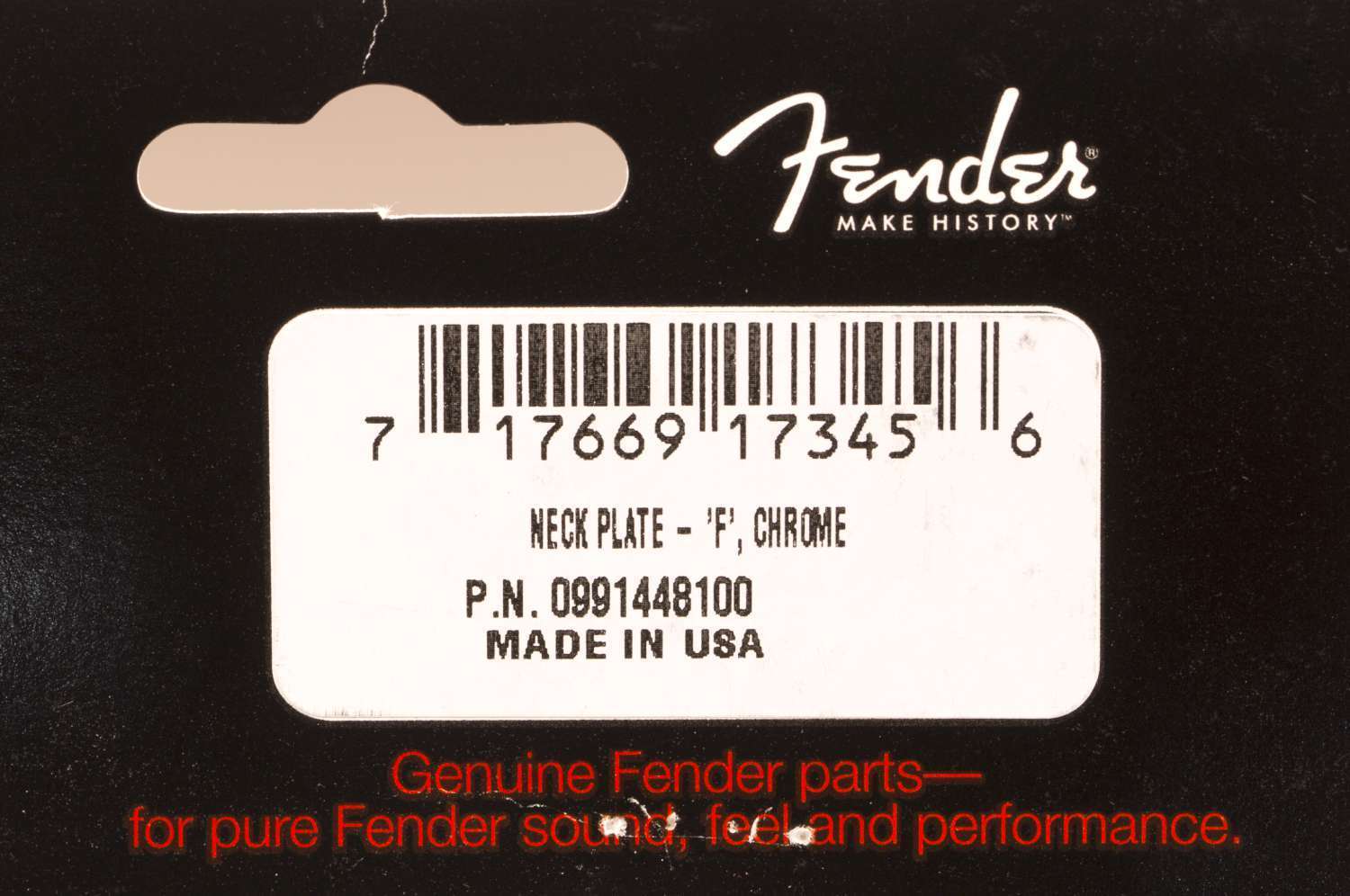 Genuine Fender F Neckplate Chrome 099-1448-100 Fender 0991448100 - фотография #2