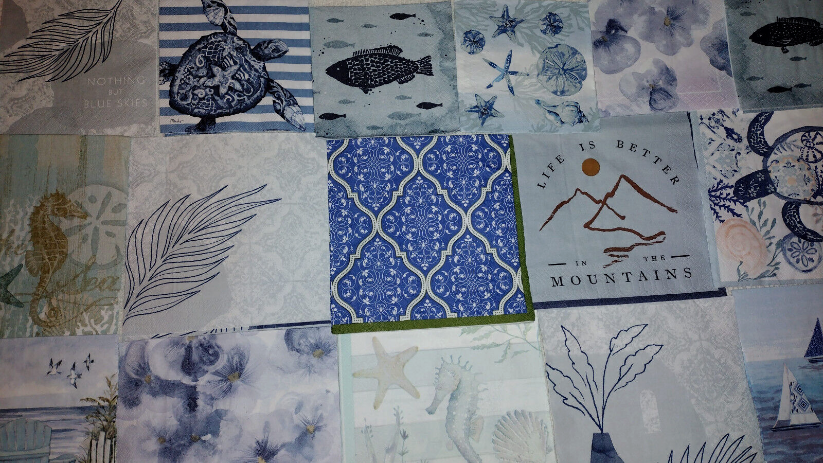 39 WATER NATURE SOOTHING BLUES ~ LOT SET MIXED Paper Napkins ~ Decoupage Crafts Без бренда - фотография #2