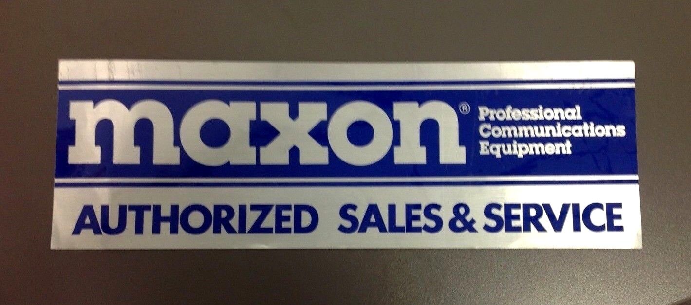 MAXON Professional Communications Equ, Authorized Sales & Service, Vintage Decal Maxon