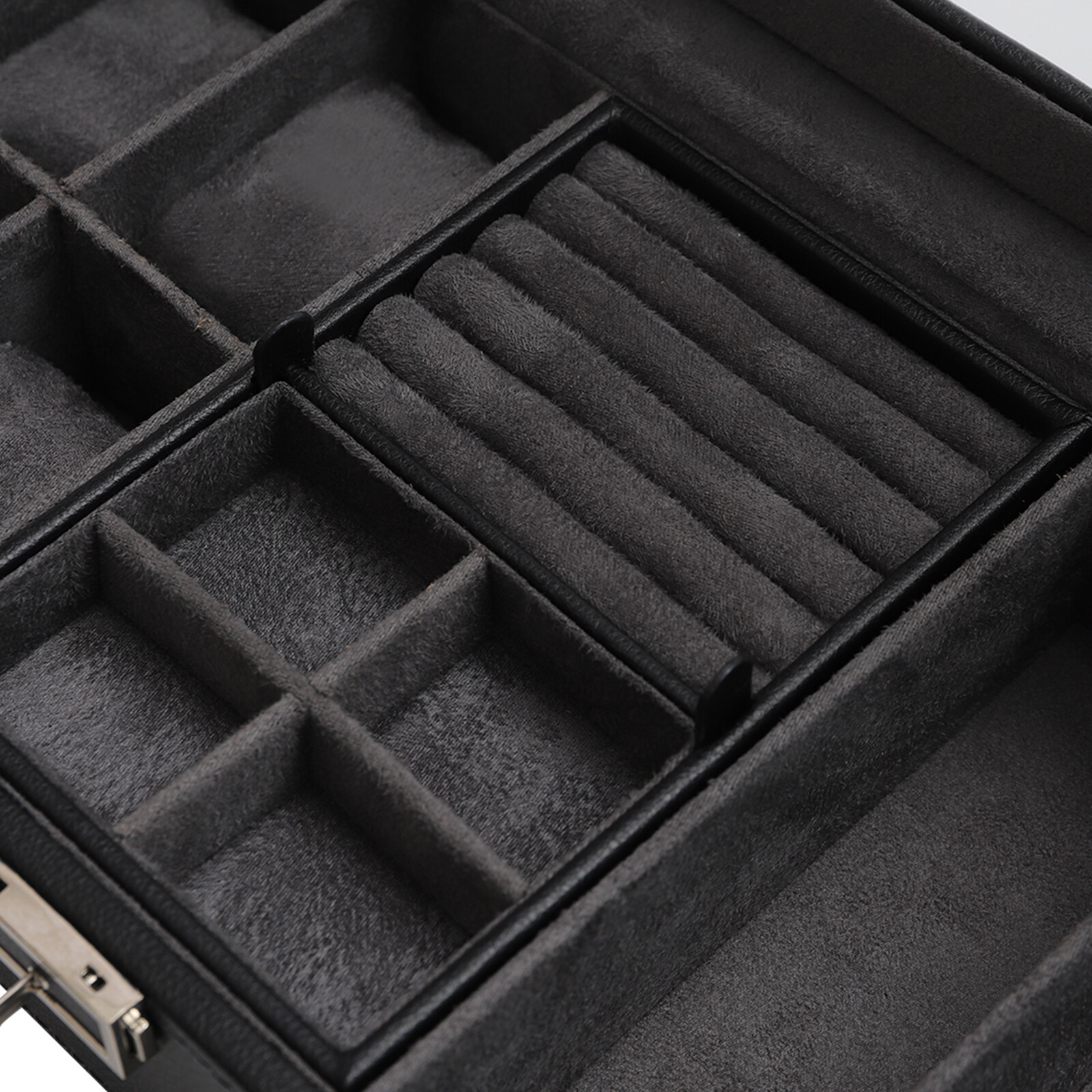 Large Jewelry Storage Box for Men Gifts Watch Display Case PU & Large Glass Lid Unbranded - фотография #9