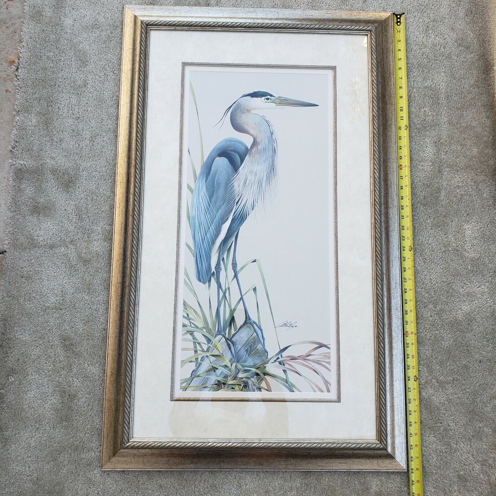 2 Art Lamay Marsh Master & Marsh Beauty Signed Prints Great Blue Heron 27" x 44" Без бренда - фотография #2