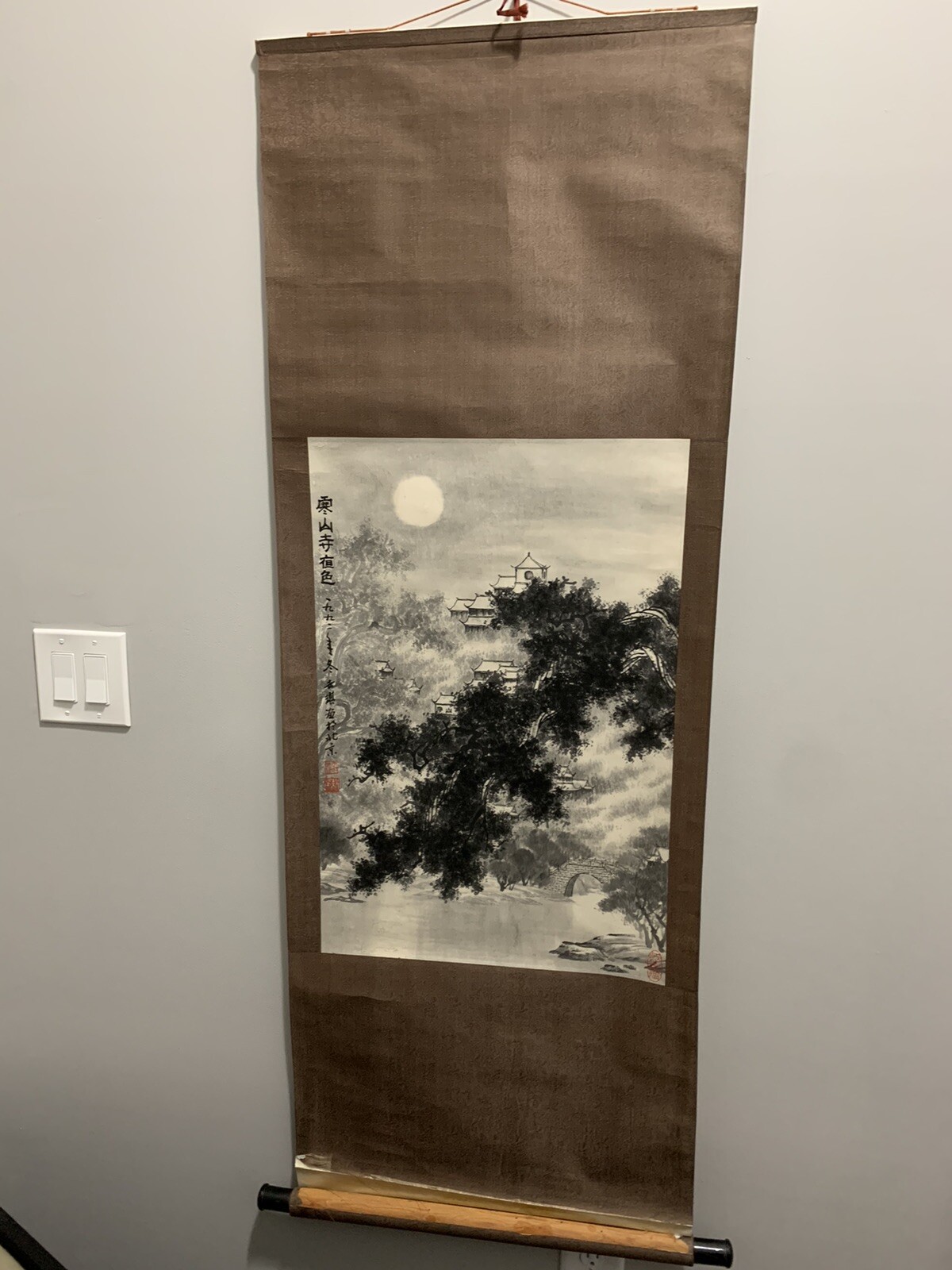 Korean or Chinese Hanging Print Scroll Landscape Outside Scenery Без бренда