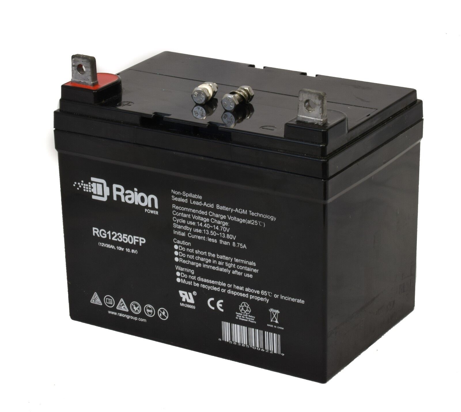 Raion 2 Pack- 12V 35Ah Pride Mobility Jet 3 Ultra Wheelchair Replacement Battery Raion Power RG12350FP - фотография #3
