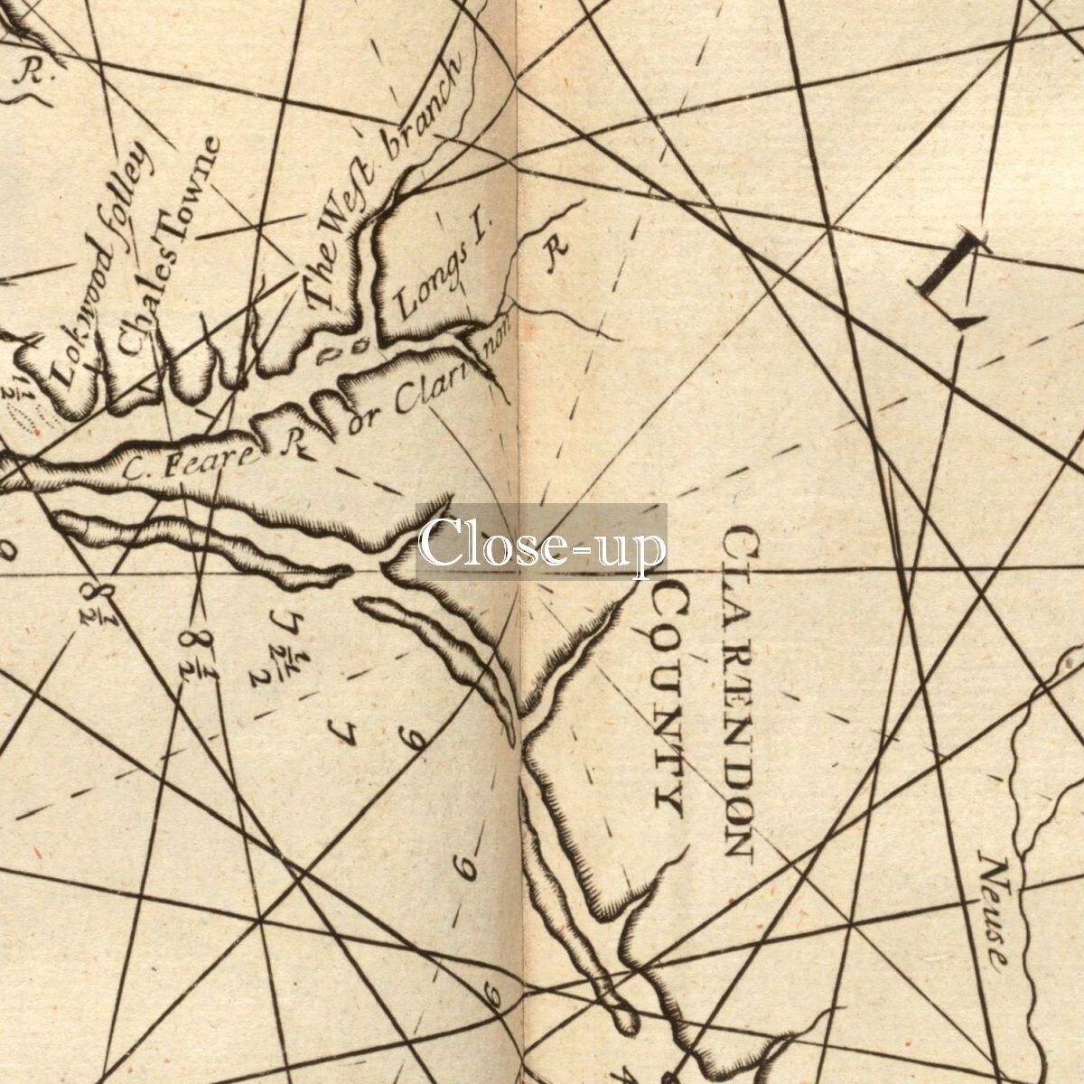 1737 Map of North Carolina | South Carolina | Charleston | Charleston | Vintage Без бренда - фотография #3
