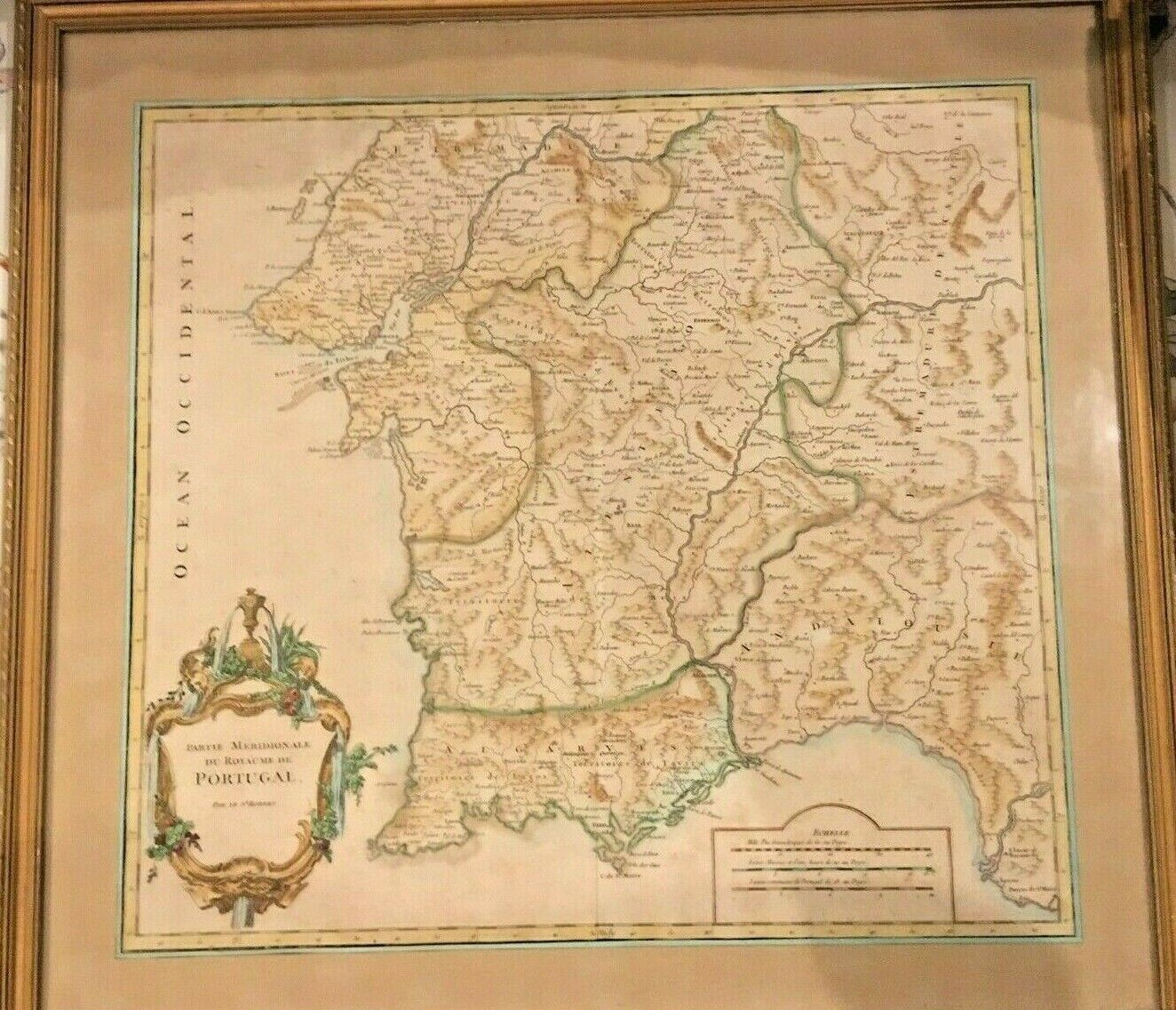 1751 Vaugondy Maps of Southern and Northern Portugal, framed Без бренда - фотография #4