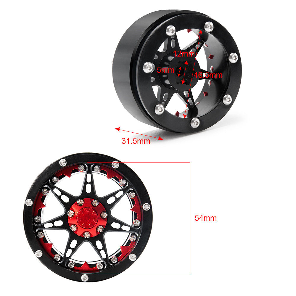 4PCS 2.2" Metal Beadlock Wheel Rims for 1/10 RC Crawler Wraith TRX-4 D90 SCX10 Unbranded Does Not Apply - фотография #2