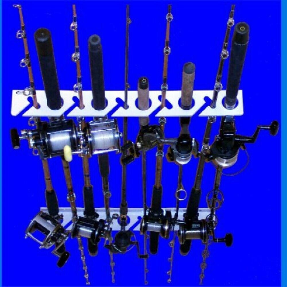 Wall Mount for 10 Fishing Rods & reels - FAST FREE SHIPPING! Unbranded Does not apply - фотография #2