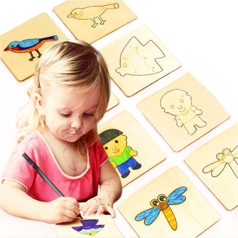 20Pcs Coloring Puzzle Arts Montessori Toy Drawing Stencils Kit Drawing Board Set Unbranded Does Not Apply