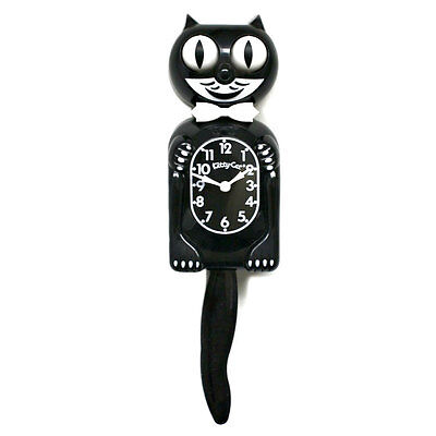 BLACK KITTY CAT CLOCK (3/4 Size) 12.75" Free Battery MADE IN USA Kit-Cat Klock California Clock Company KC-1 - фотография #2
