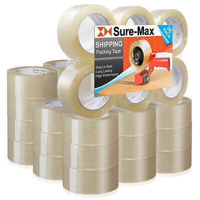 36 Rolls Carton Sealing Clear Packing Shipping Tape - 2 mil 2" x 110 Yards Sure-Max Does Not Apply
