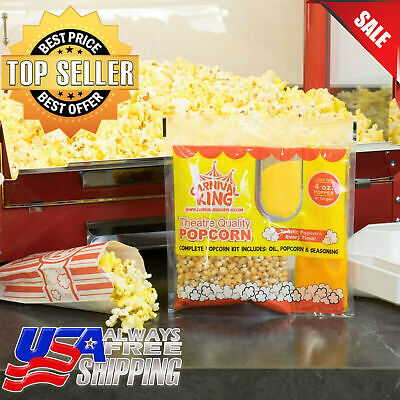 24/Case Carnival King All-In-One Popcorn Kit For 4 Oz. Popper Ready to Use Pop Carnival King Does not apply