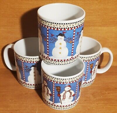 Sakura SNOWMAN Mug set of 4, Debbie Mumm, Christmas, Excellent Sakura SNOWMAN - фотография #8