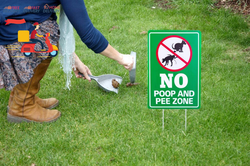 Double Side No Poop and Pee Zone Yard Signs with Stakes, 8''X12'' No Pooping Dog Does not apply - фотография #3