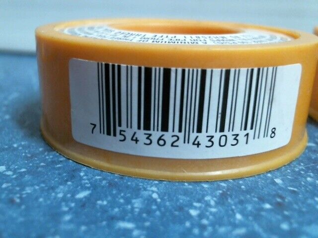 AA Thread Seal Yellow Gas Line PTFE Tape 260" L x 1/2" W, 0.1 oz., Lot of 2, FS  Unbranded 43031 - фотография #2