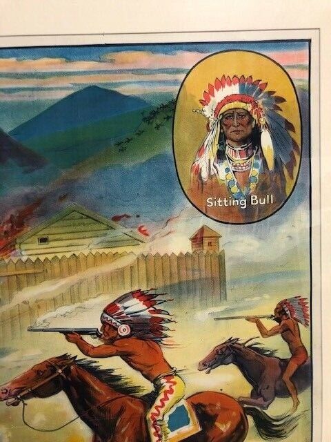 Antique Hollywood Movie Poster Vintage Western Custer & Sitting Bull Без бренда - фотография #3