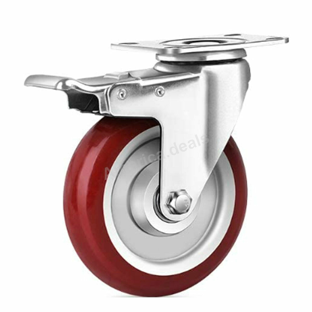 4 Pack 5 Inches Caster Wheels Locking Casters with Brake Swivel Plate Castors AD Does Not Apply - фотография #6