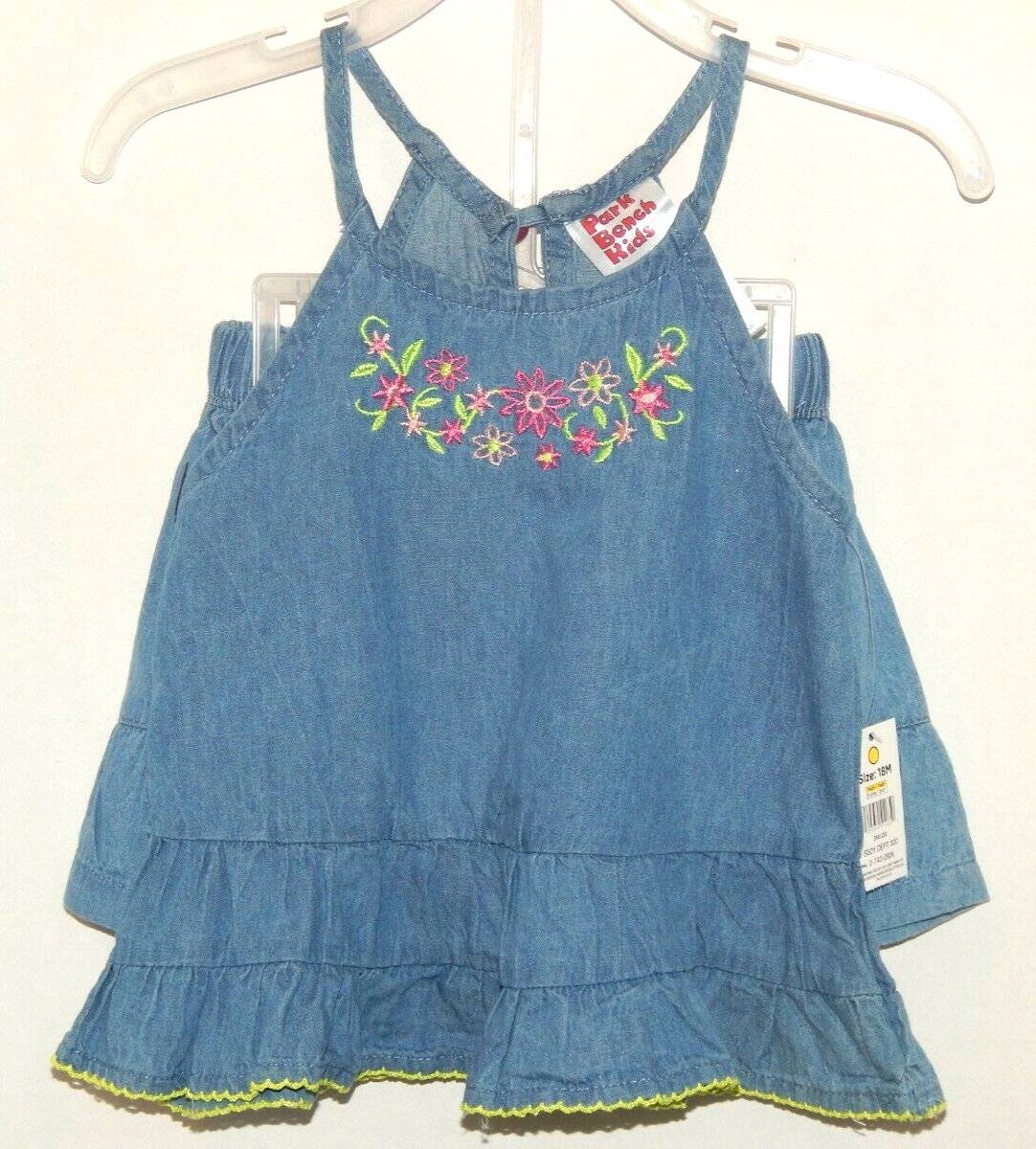 New PARK BENCH KIDS 2pc Outfit Girls 12months Embroidered Top + Pullup Shorts Park Bench Kids
