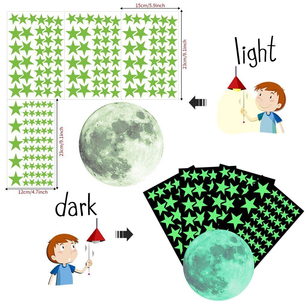 435 Glow in The Dark Wall Stickers Stars Moon Luminous Kid Bedroom Ceiling Decal Unbranded Does Not Apply - фотография #4