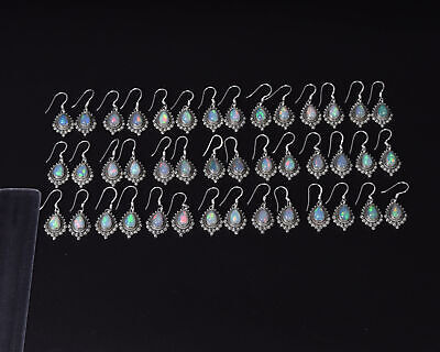 Wholesale 21pr Solid Sterling Silver Ethiopian Opal Hook Earring Lot! U298 Unbranded - фотография #2