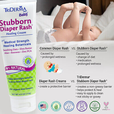 TriDerma Baby Stubborn Diaper Rash Healing Cream Value Pack, (4) 4 Ounce Tubes TriDerma 122MP1 - фотография #3
