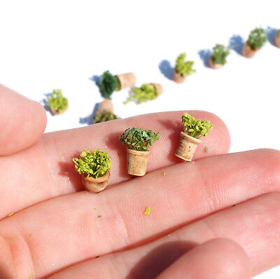 Miniature Flower Pots HO O scale Green plants mix model railway diorama 1/87 OO naaron88 Does Not Apply - фотография #3