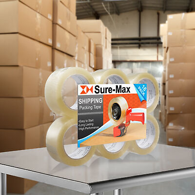 18 Rolls Carton Sealing Clear Packing Tape Box Shipping- 1.8 mil 2" x 110 Yards Sure-Max Does Not Apply - фотография #6