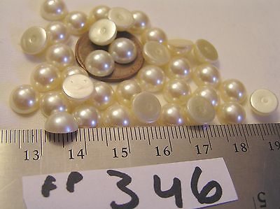 36 Vtg 8mm Cream Faux Pearl Jewelry Findings Cabochon lot Repair brooch Bracelet Made in Japan