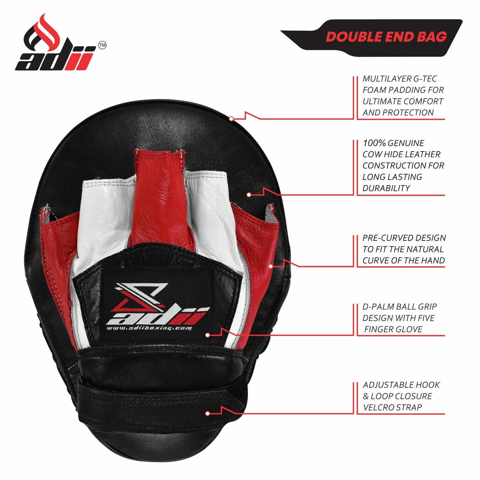 ADii™ 100% Genuine Leather Focus Pads Training Punching Mitts Target Pads Boxing ADii™ ADii™ Focus Mitts - фотография #6