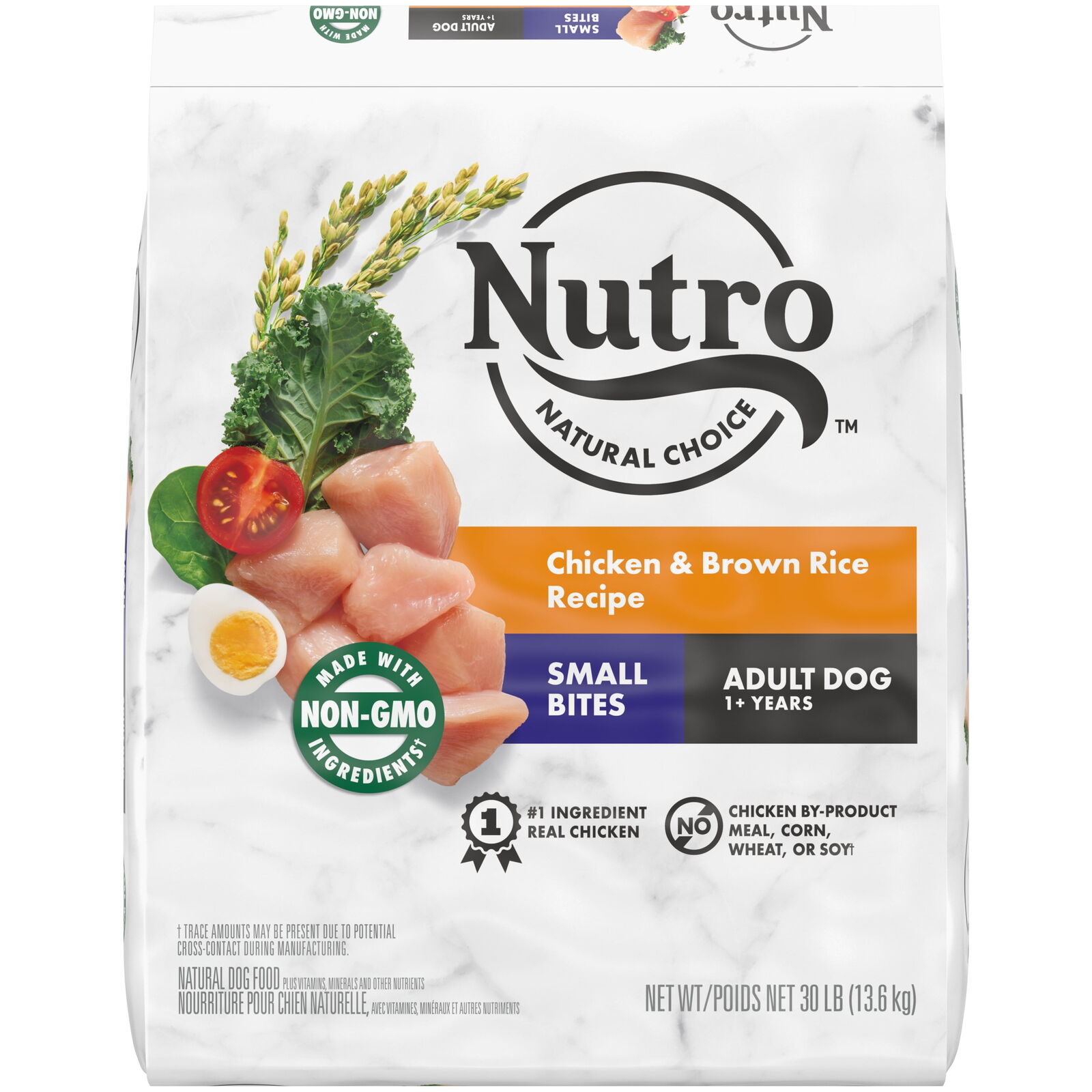 Nutro Adult Small Bites Dry Dog Food,Chicken & Brown Rice Kibble,30 lb. Bag Nutro