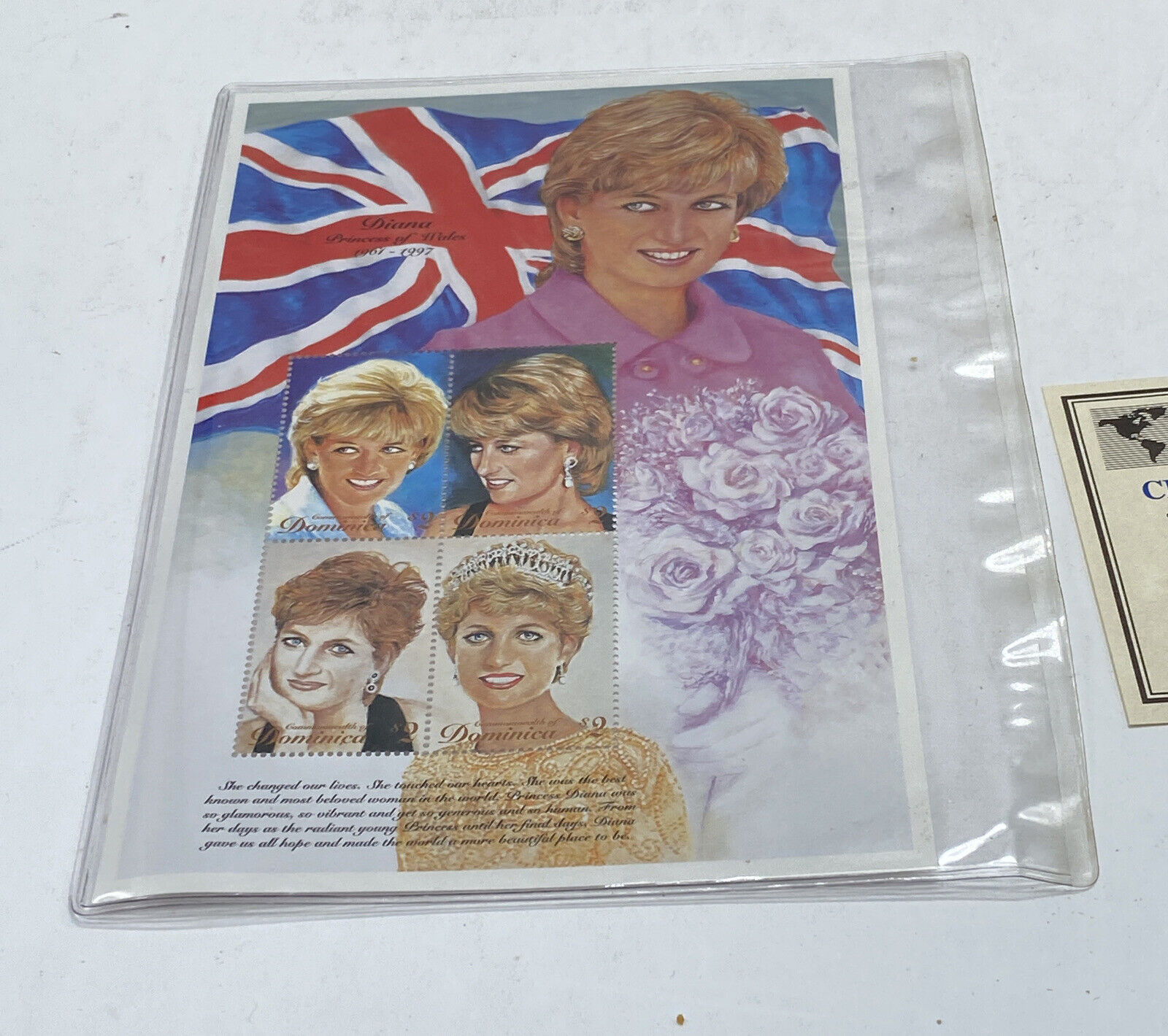 Princess Diana Royal Portraits Plate Block Of 4 Stamps Authenticity Certificate Без бренда - фотография #6