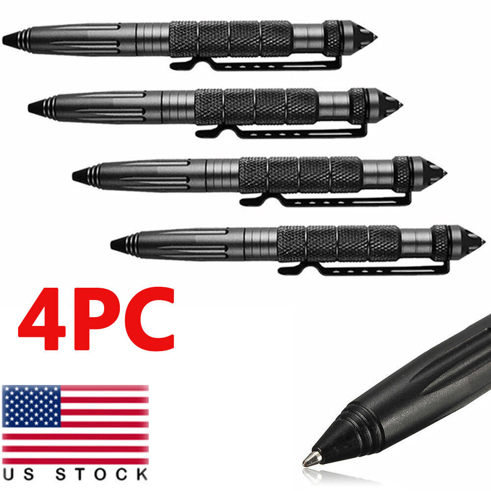 4PC Tactical Pens 6" Aluminum Glass Breaker Multifunction Survival Tools Pen USA Unbranded Tactical Pen