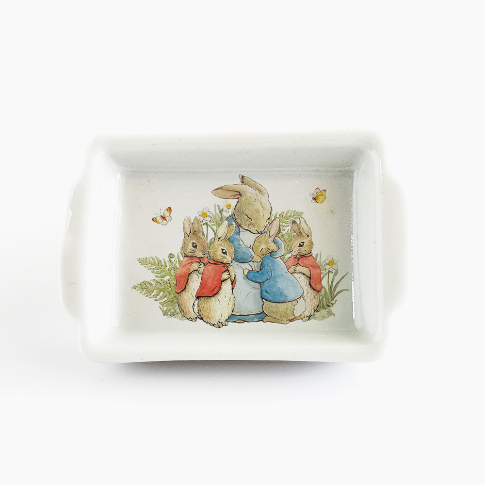 Miniatures Handmade Ceramic Tray Peter Rabbit Bunny Easter Dollhouse Decor Set 3 ThaiMiniatureStore Does not apply - фотография #3