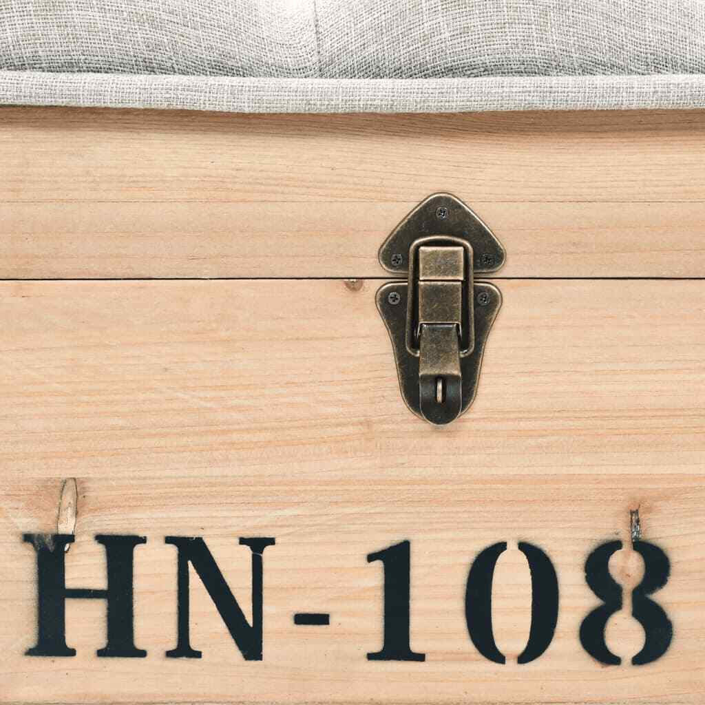 Storage Bench 43.3" Solid Wood Fir Unbranded - фотография #8