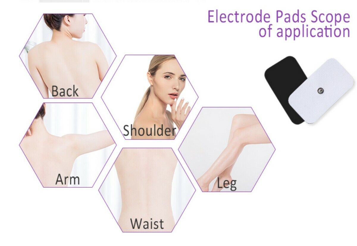 XL ELECTRODE MASSAGE REPLACEMENT PADS (4) (9X5CM) FOR AURAWAVE DIGITAL MASSAGE Unbranded Does not apply - фотография #2