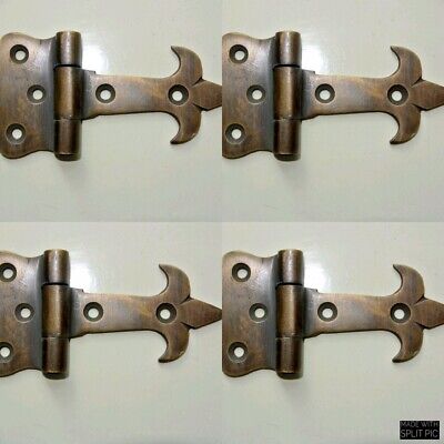 4 very small aged solid Brass 8 cm DOOR hinges vintage antique style heavy 3" B Без бренда - фотография #12