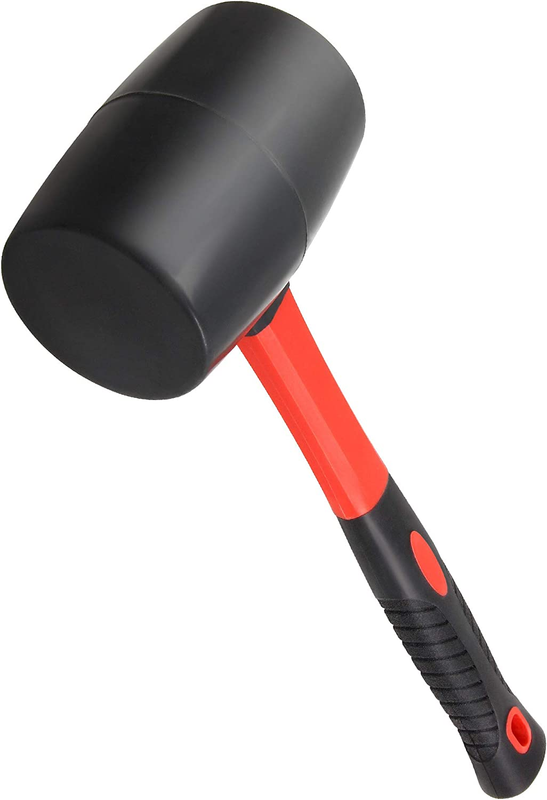 Rubber Mallet 32 Ounce with Fiberglass Handle, 32Oz, Non-Slip Grip, Non-Marring, Does not apply