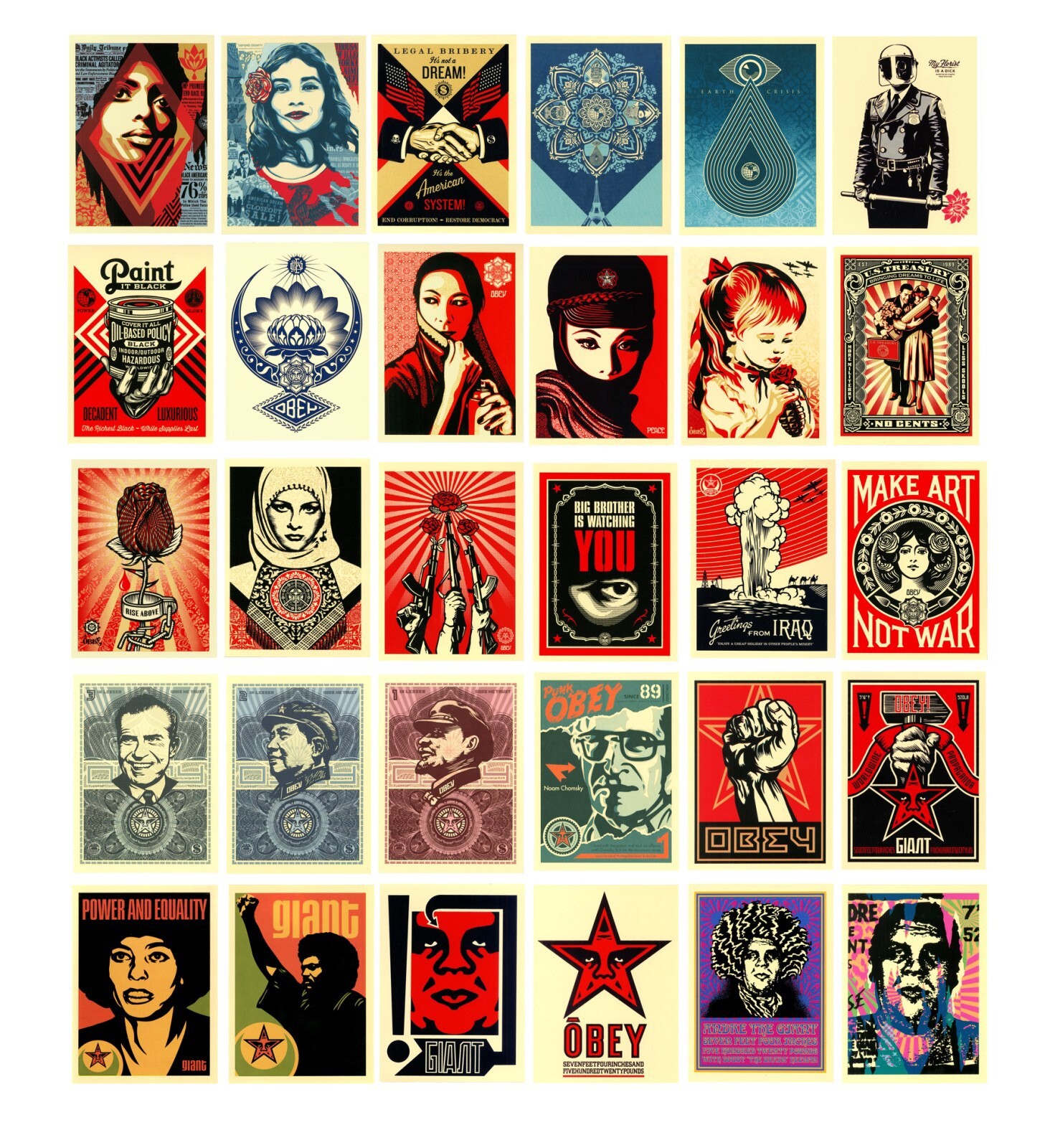 Obey Giant Shepard Fairey Andre Giant Red Star Poster Image Art Sticker 4.75x6” Без бренда - фотография #3