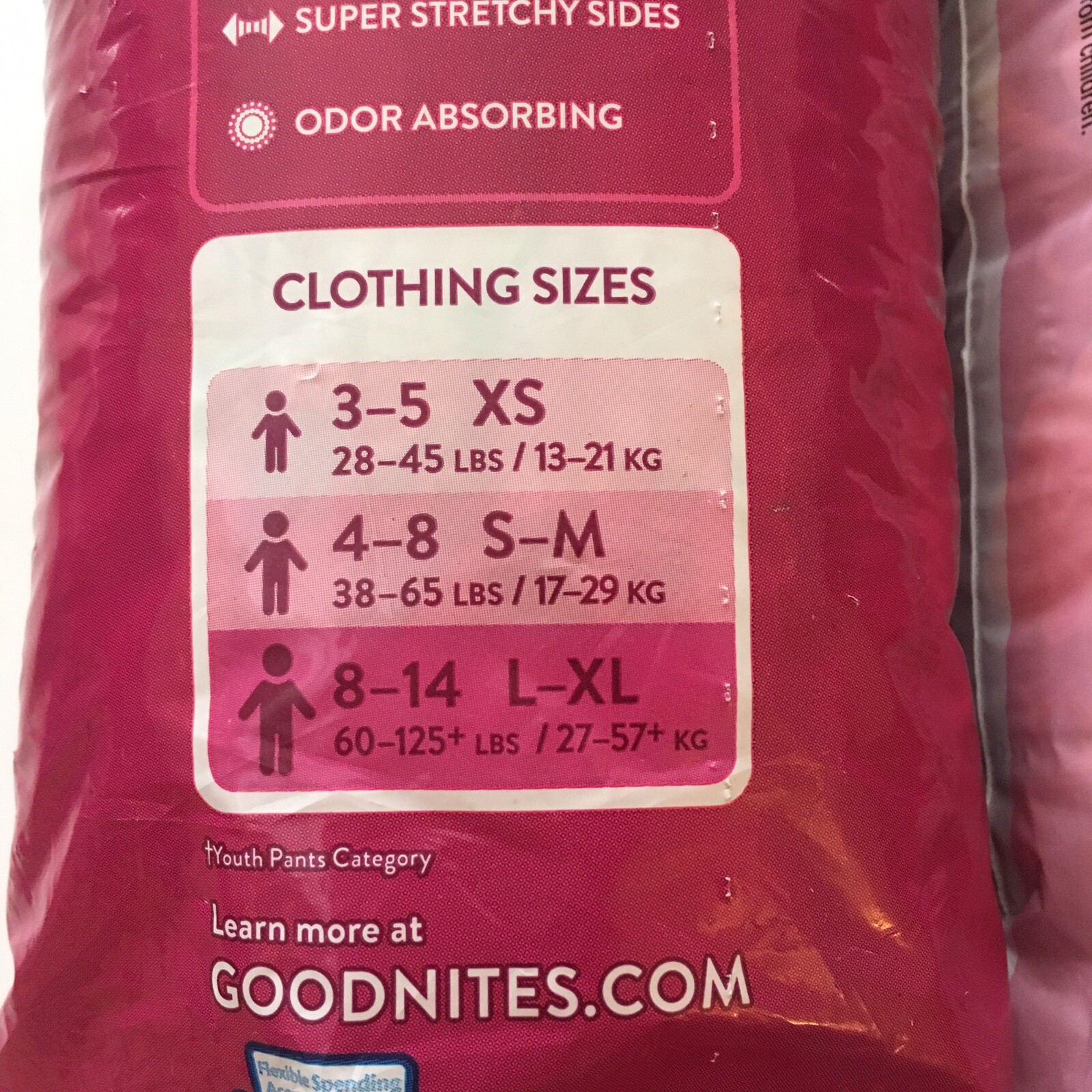 Girls Youth GoodNites NightTime Underwear Diapers 4-8 S-M 14 count 38-65 lbs GoodNites - фотография #5