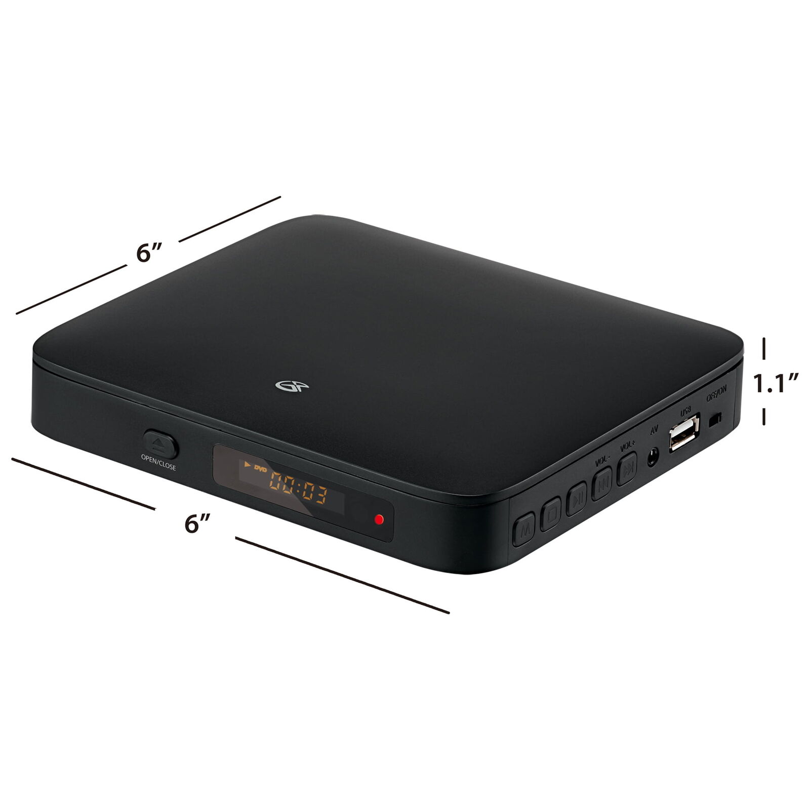 New G.P.X 6" Mini DVD Player 1080p with HDMI Cable, Black, DH122B GPX DH122B - фотография #3