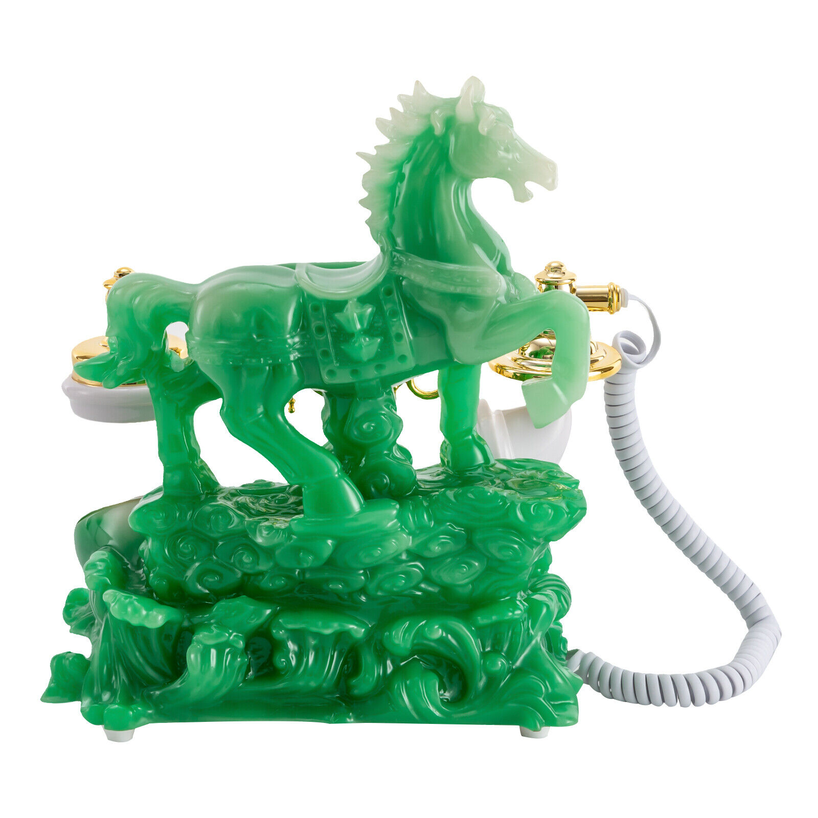 Retro Horse Design Telephone Dial Corded Phone Exquisite Workmanship Green Unbranded Does not apply - фотография #12