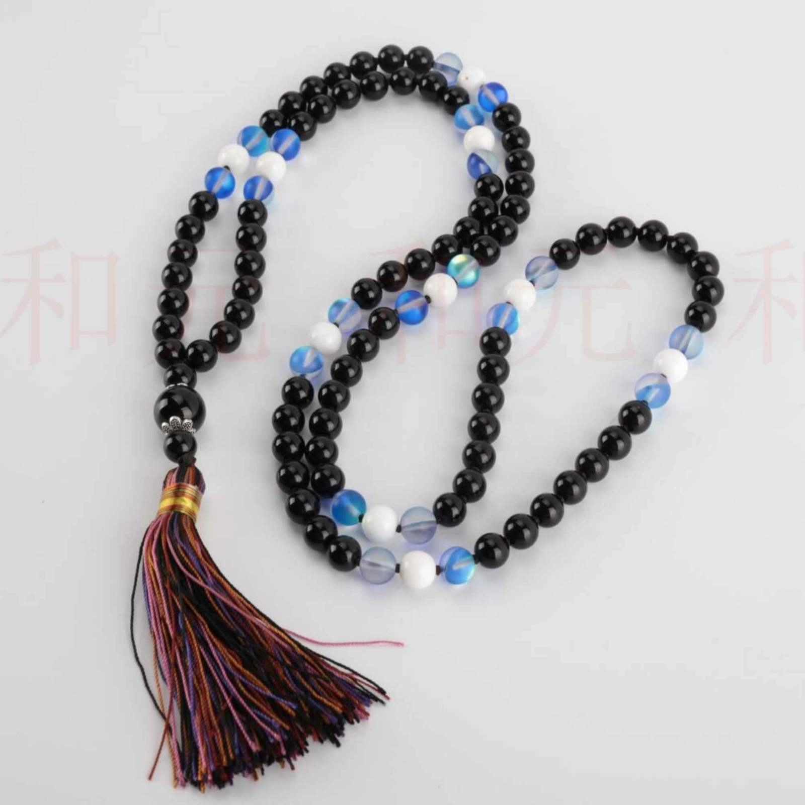 8mm 108 knotted black agate white Tridacna necklace gift Pray Spirituality Bless Unbranded 6 - фотография #5