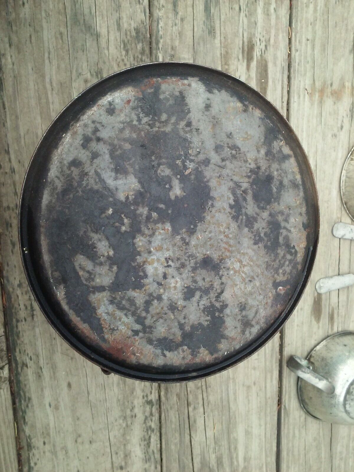 Antique Metal Kettle 5 Handled Cups & 2 Spoons Antique - фотография #10