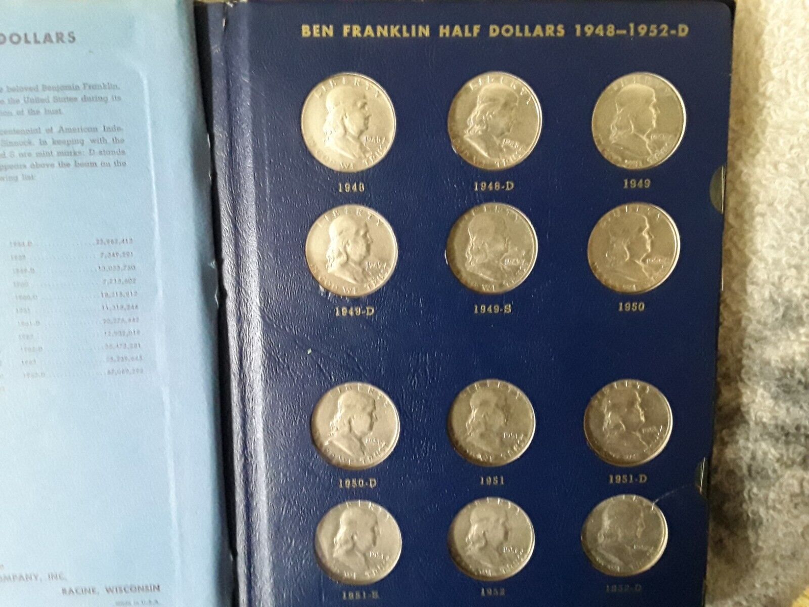 FRANKLIN SILVER HALF DOLLARS 1948-1963 TOTAL COINS 35 Без бренда - фотография #6