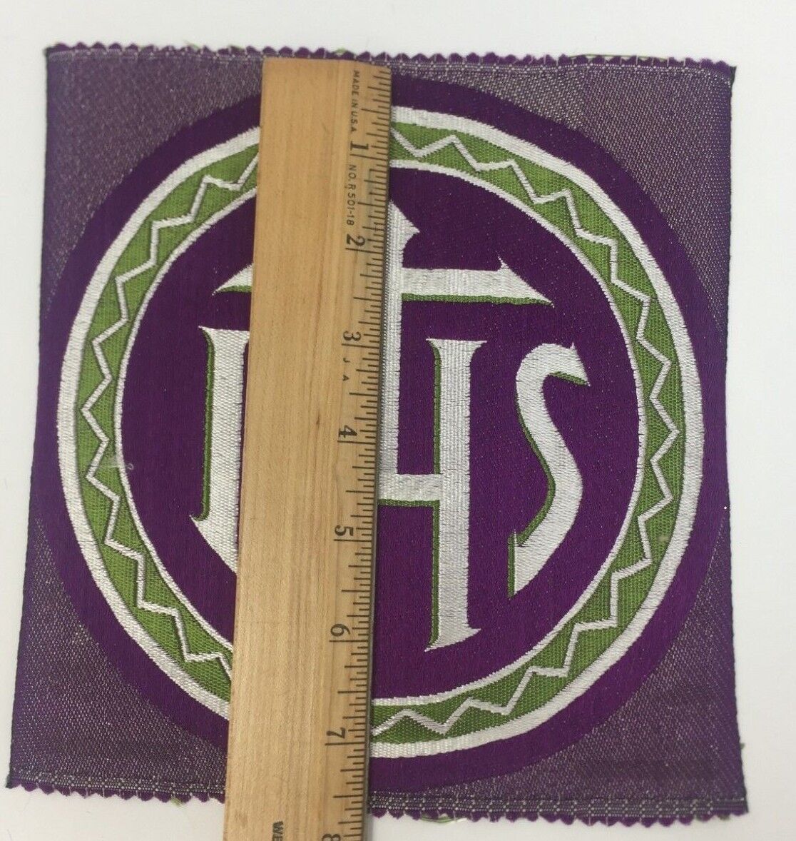Vintage Emblems Liturgical Purple Applique Patch Vestment 2 Pcs. Benziger Brothers Does Not Apply - фотография #6