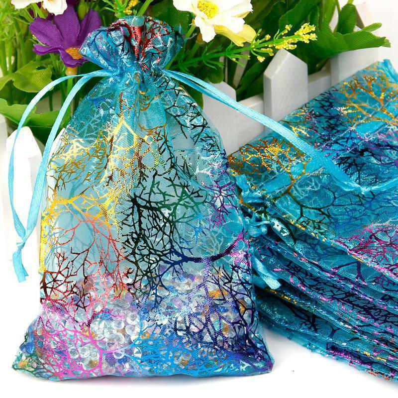 50/100 Coralline Organza Gift Bags Jewelry Candy Pouch Drawstring Wedding Party Unbranded Does Not Apply - фотография #10