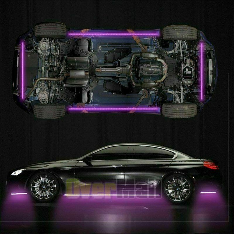 4X8 5050 RGB LED Strip Under Car Tube Underglow Underbody System Neon Light Kit BFVV - фотография #10