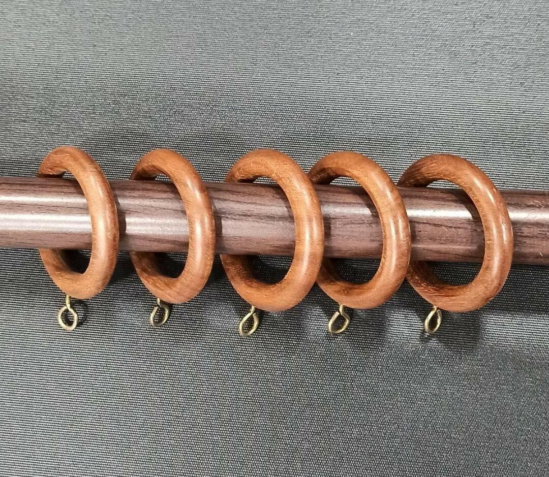 Wooden Curtain Drapery Rings  Wooden Curtain Rings with Round Eye Dark B 16 pcs. The Finial Company - фотография #12